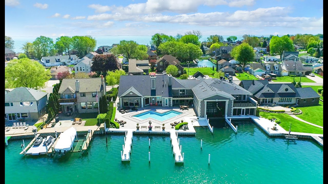 Dock your boat inside this $3.45M home on a lagoon in Harrison Township: Michigan House Envy