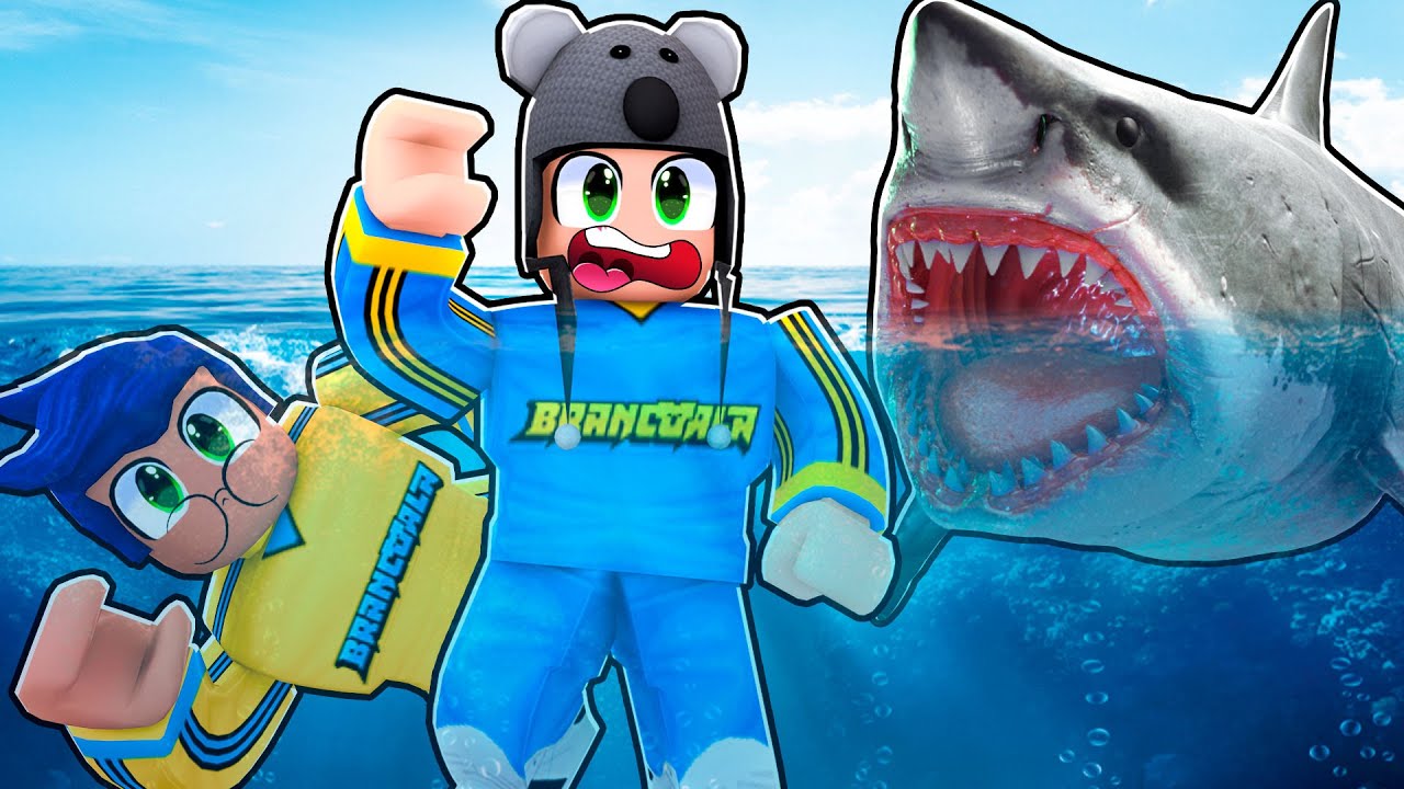 TENTE SOBREVIVER AO TUBARÃO NO ROBLOX SHARKBITE - Brancoala Games