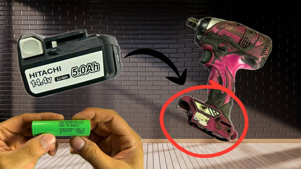 DIY 4S-14.4V battery from Samsung 25R cell for Hitachi impact wrench!