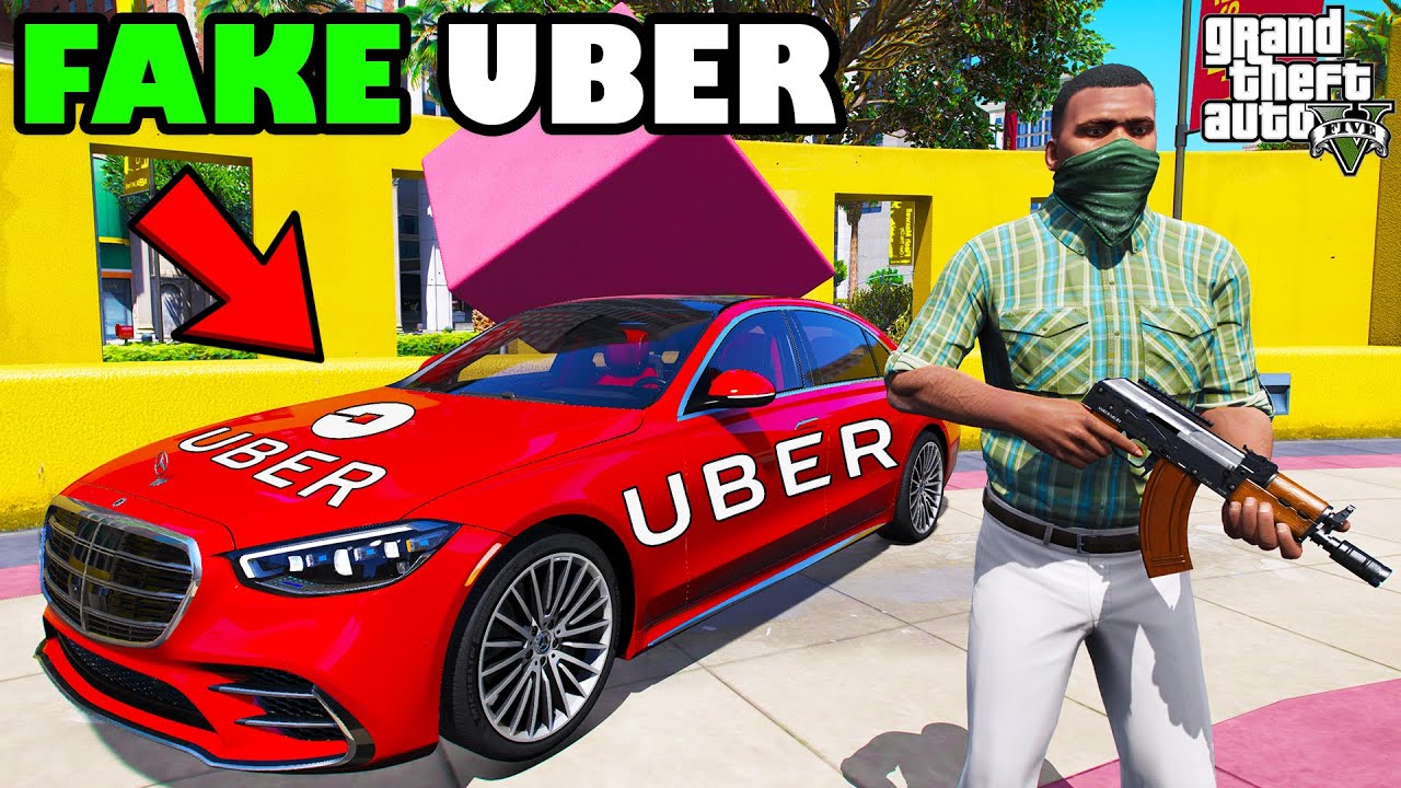 Franklin Become Fake UBER Driver In GTA 5 | SHINCHAN and CHOP