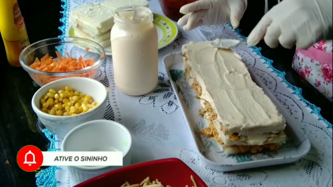 Torta fria de frango com pão de forma zulma receita bolo e salgado