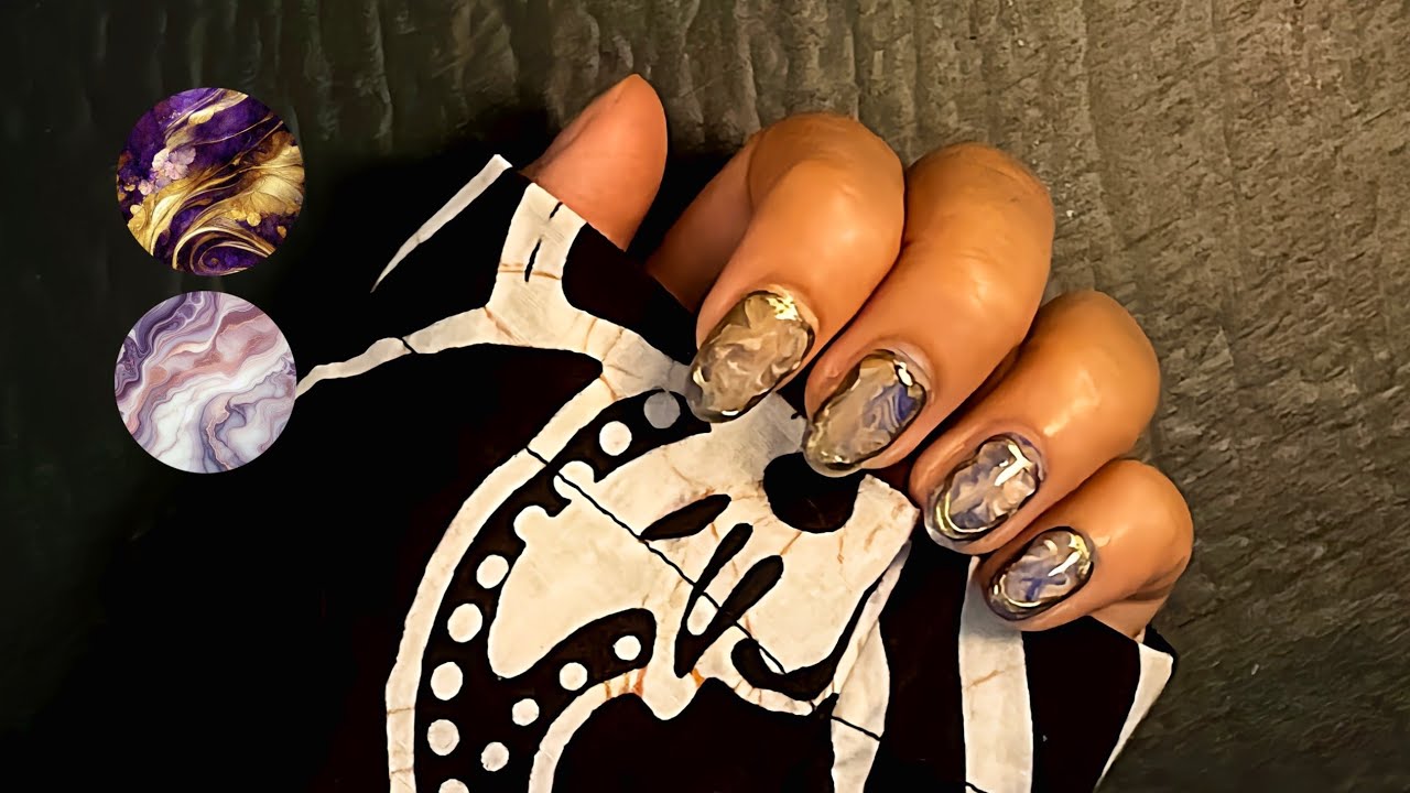 Marble Gold Line Nailart Tutorial