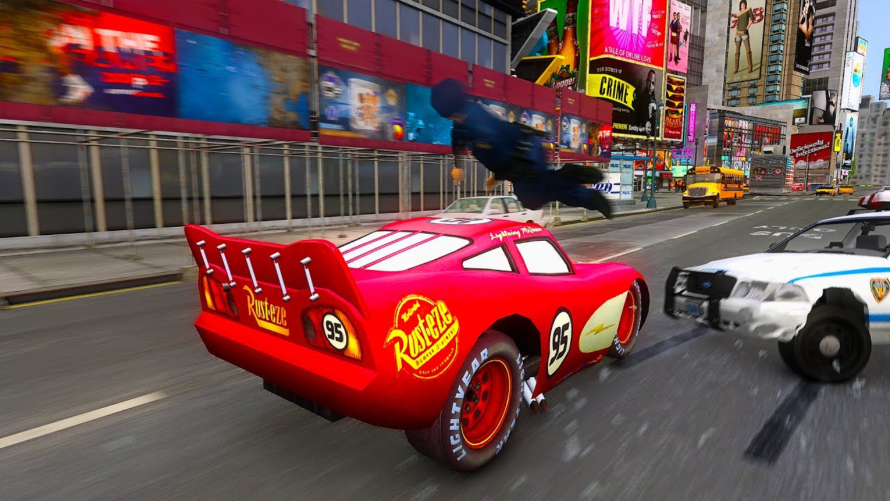 Crazy Lightning McQueen Crashes - GTA 4 Real Car Crashes Ep.7