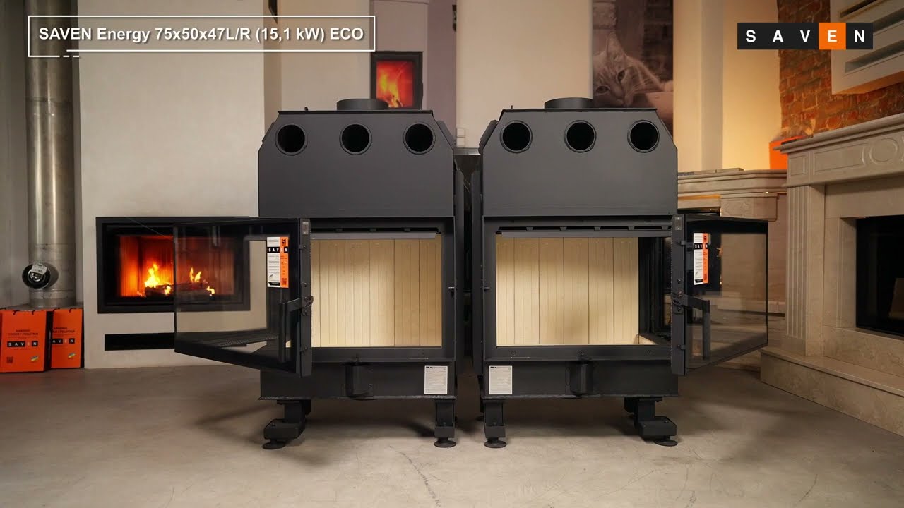 Wkład kominkowy SAVEN Energy 75х50х47L R 15,1 kW ECO