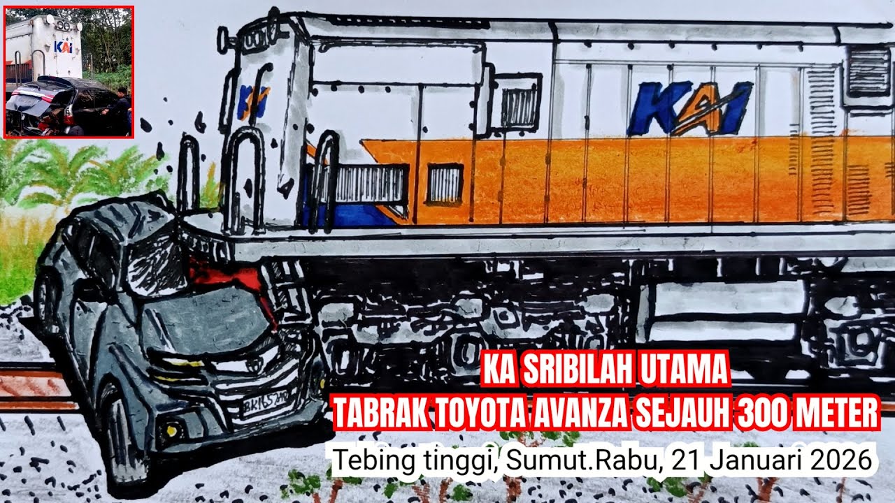 KA SRIBILAH UTAMA HANTAM AVANZA DI TEBING TINGGI SUMUT 2026#keretaapi #railfan #tragedi #viral 