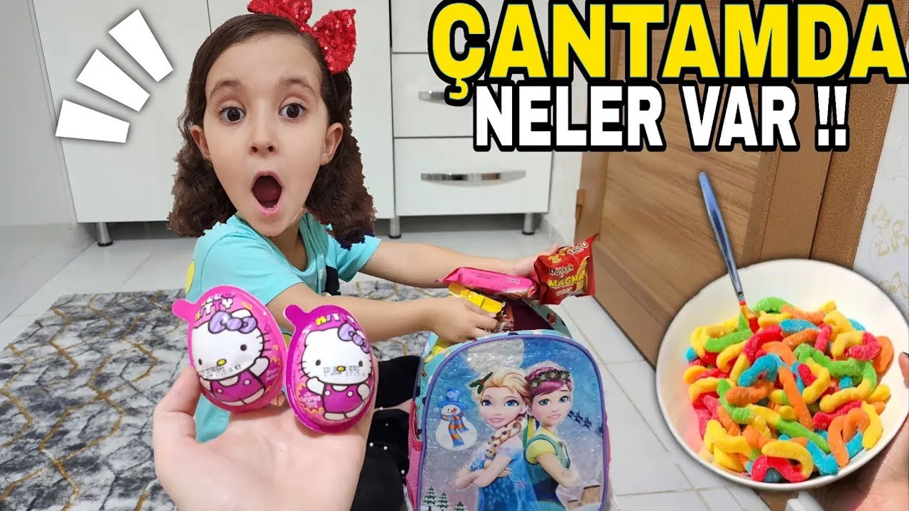 BANU ALYA OKUL ÇANTASININ İÇİNİ ABUR CUBURLA DOLDURMUŞ !! EYVAH NE YAPACAĞIZ !!