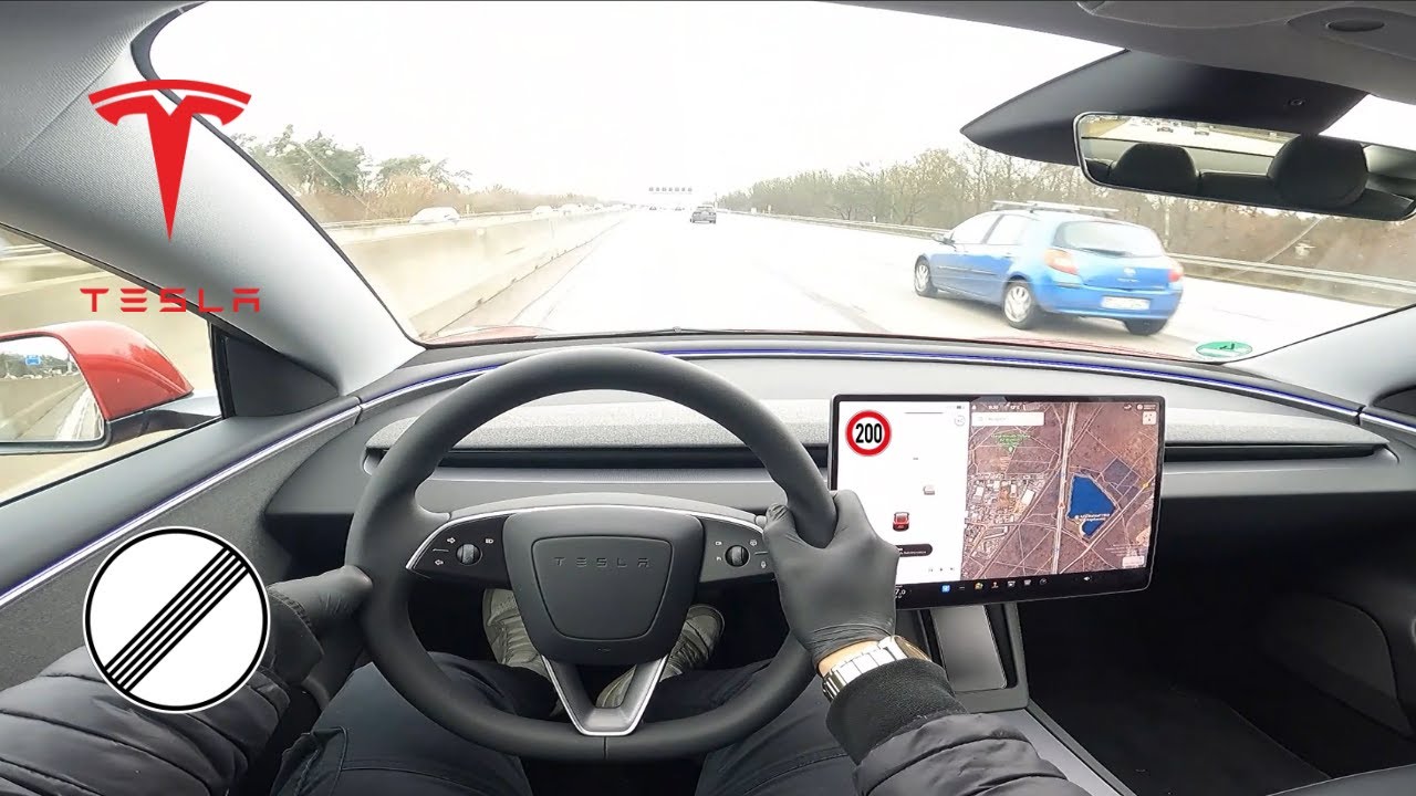 2024 Tesla Model 3 SR Facelift | 0-100kph und +200kph on German Autobahn | Batterie under stress