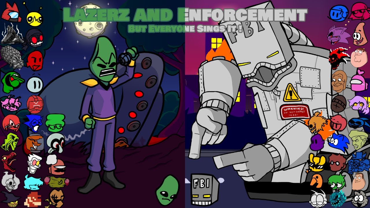 LAZERZ and ENFORCEMENT but everyone sings it ! - FNF Martian Mixtape BETADCIU