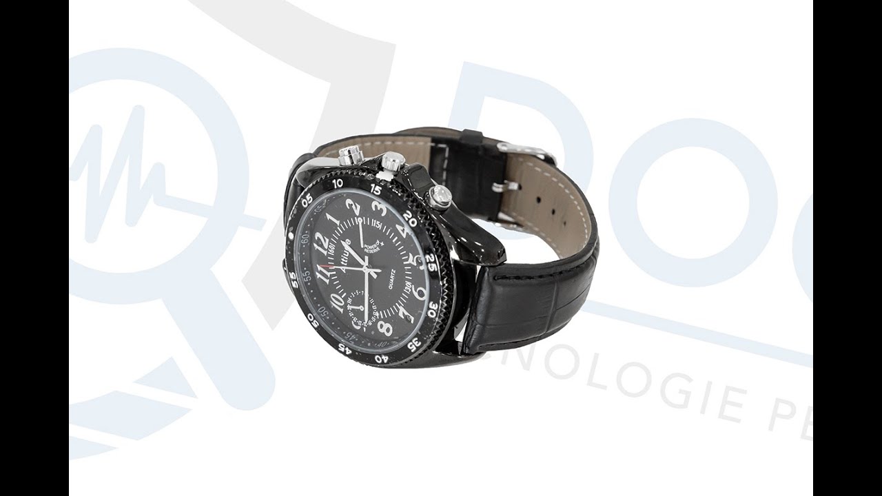 Orologio da Polso con Telecamera Full HD 1080p e Infrarossi Cinturino in Pelle