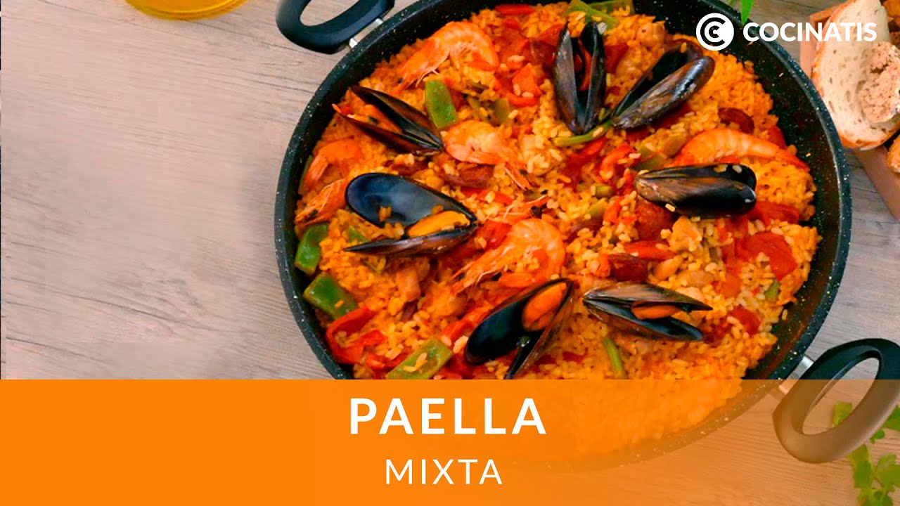 PAELLA MIXTA 🍗🦐🍅 con carne, marisco y verduras - Cocinatis