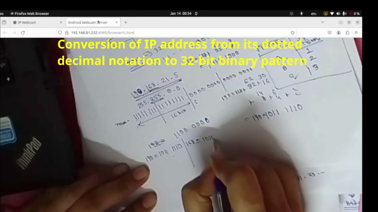 How to convert IP address from dotted decimal notation to 32-bit binary ? #vlog  #youtube