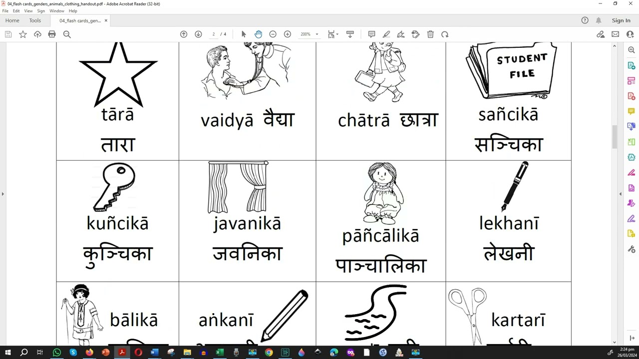 puṁliṅga / strīliṅga / napuṁsakaliṅga śabdāḥ