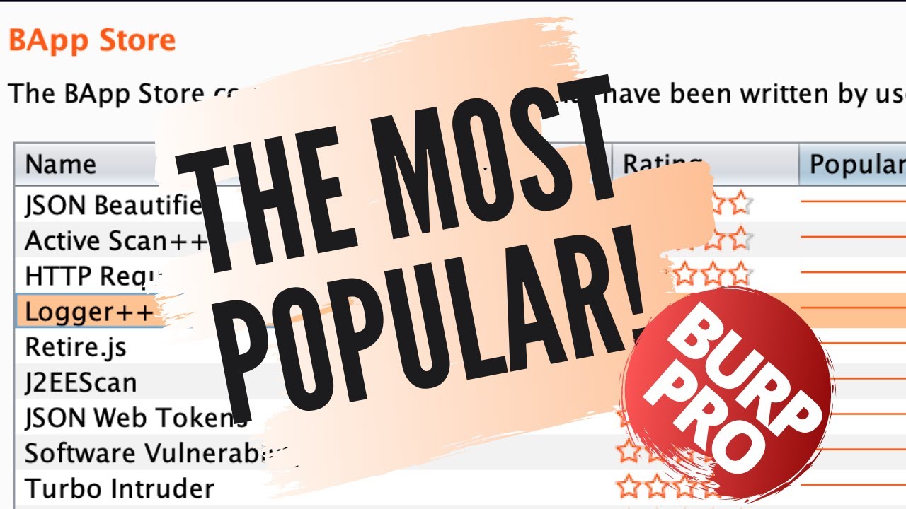 Most Popular BurpSuite Pro extensions