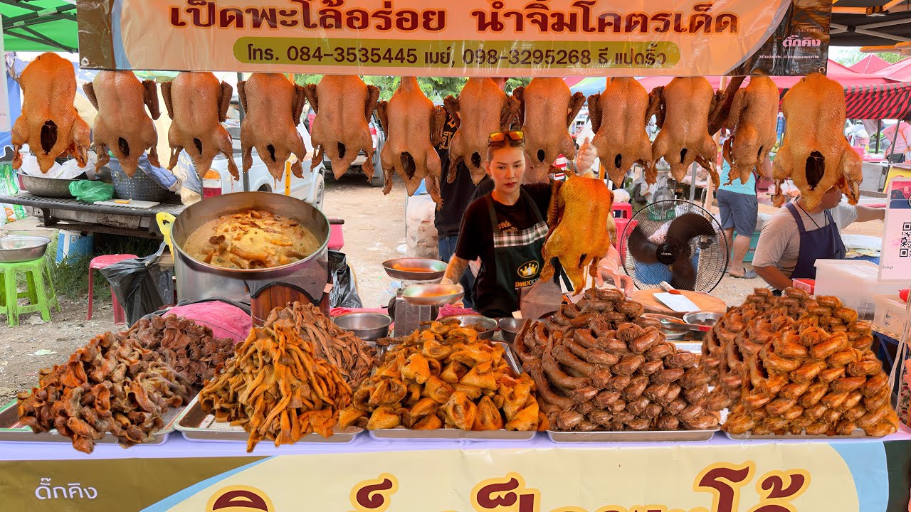 Sold Out in 3 Hours! Asian Chef Cooks 200 Kg of Duck & Duck Neck | Thai Street Food