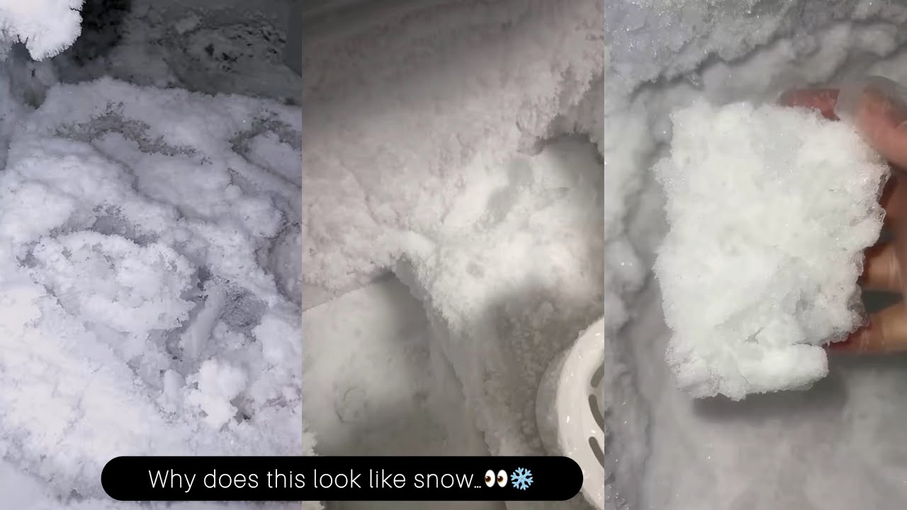 Frozen Freezer😍It looks like snow…but it’s just pure freezer frost❄️🤍Soft texture🤤 Watch till🔚ASMR❤️