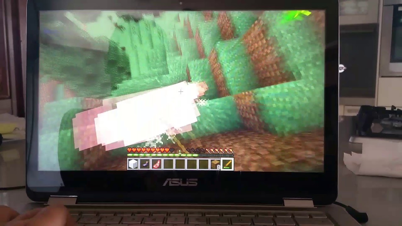 Playing Minecraft on Intel Core m3-7y30 HD615 Asus ux360