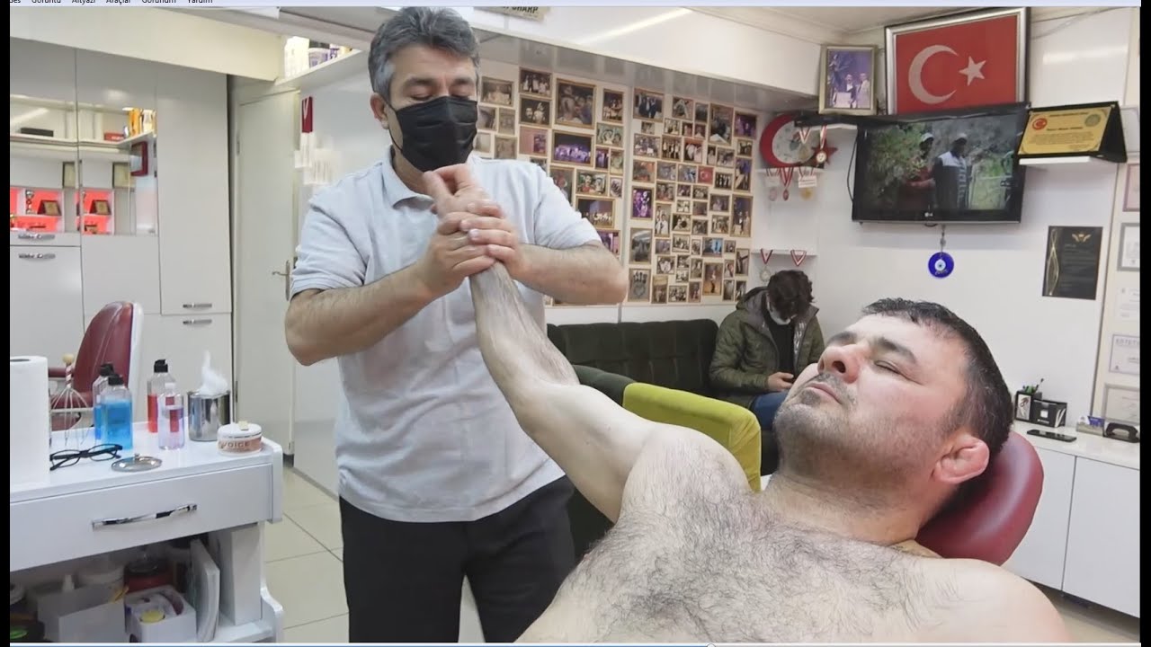 ASMR Turkish Barber By Münür Önkan Head,Face,Body,Back,Neck and Arm Massage