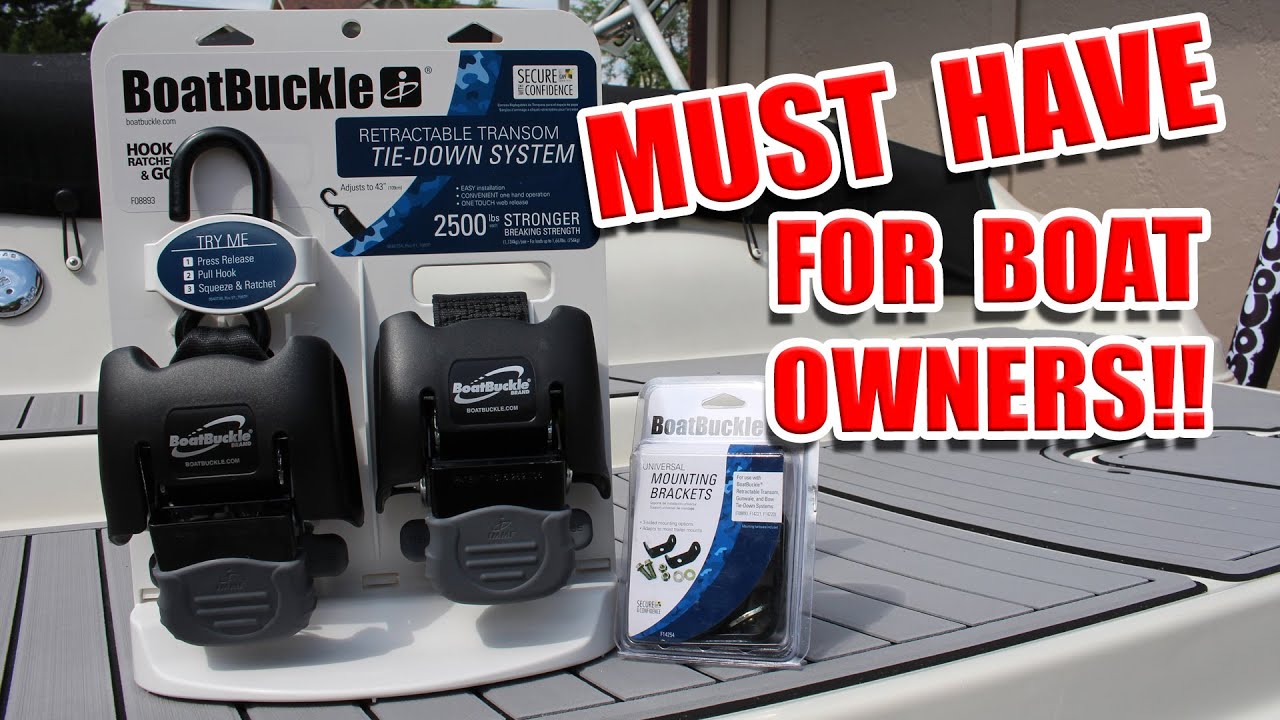 BoatBuckle retractable tie down & mounting bracket kit installation & review | boat tie downs how to