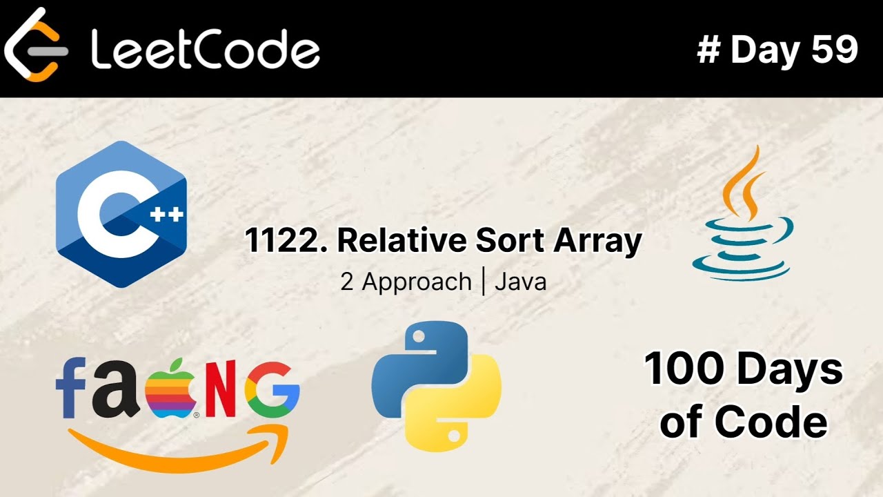 Массив относительной сортировки | #leetcode задача 1122 | #день59 из 100 дней программирования | ...
