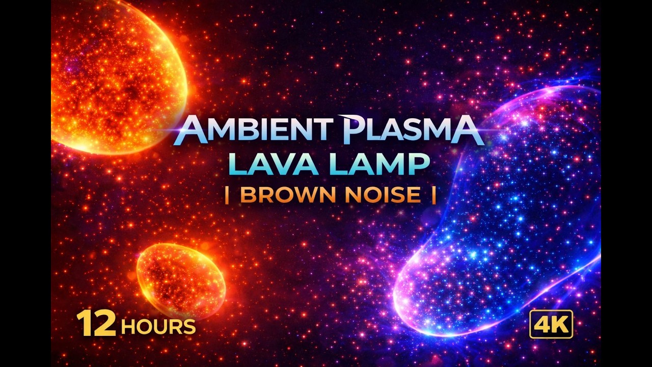 Ambient Plasma Lava Lamp (12 Hours) | Deep Brown Noise | Hypnotic Lava Lamp Plasma Visuals in 4K