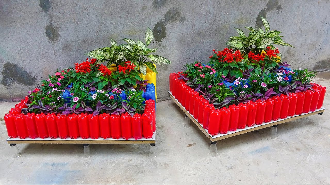 Recycle Plastic Bottles Into Beautiful Flower Pot Tower for Your Garden | Amazing Garden