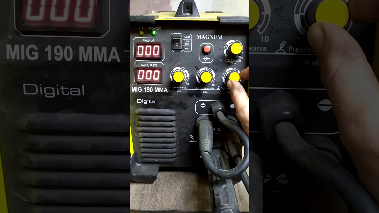 Ustawianie prądu spawania. MAGNUM MIG 190 MMA
