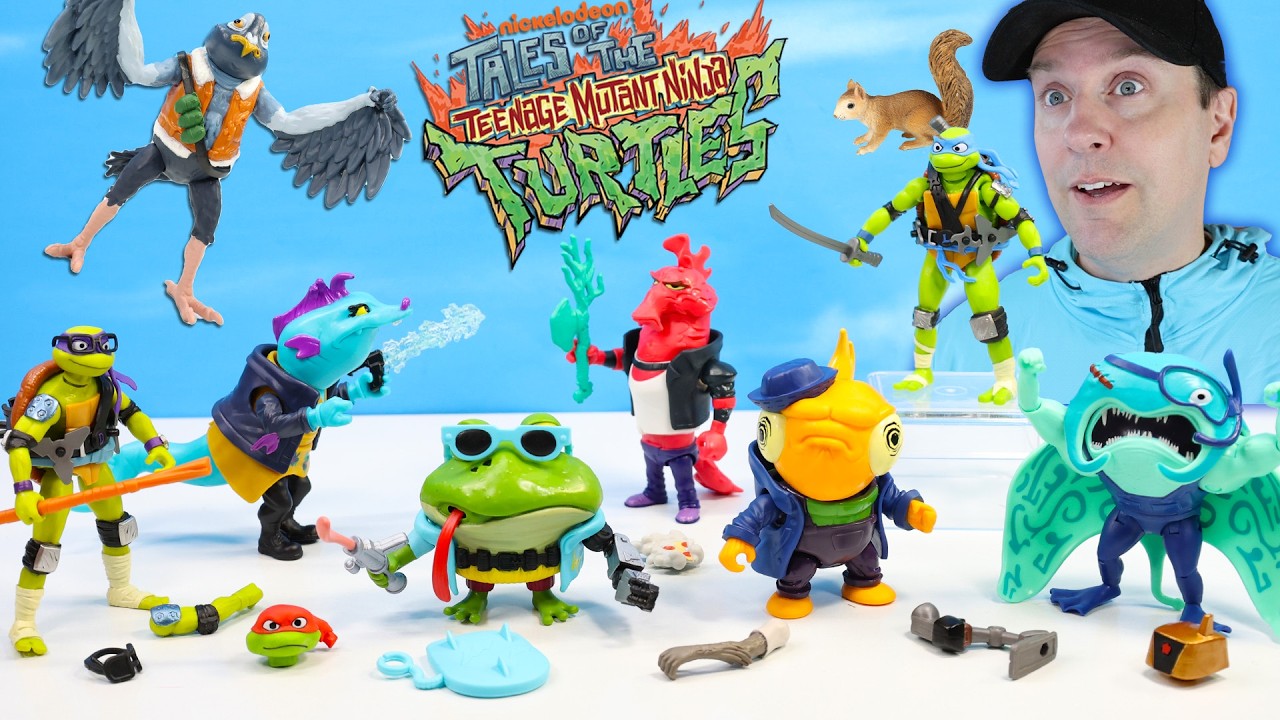 Tales of the Ninja Turtles Action Figures Pigeon Pete & Ray Fillet vs The East River 3 Unboxing
