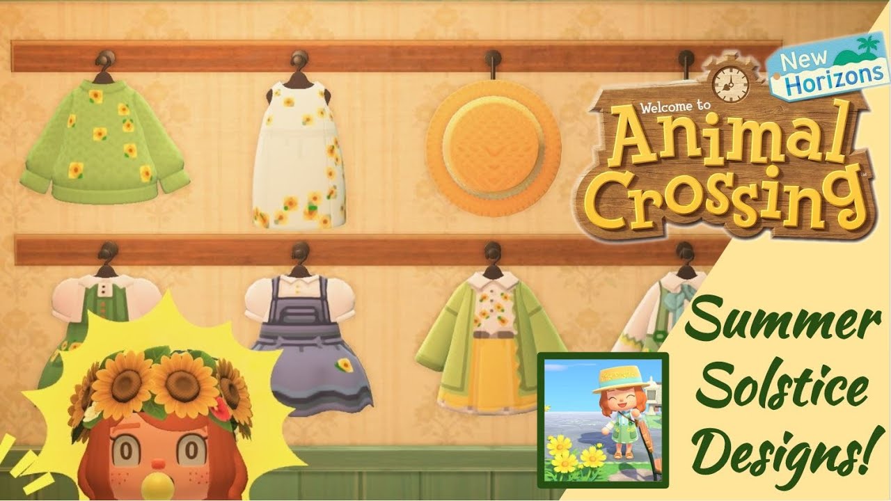 Summer Solstice Outfit Designs in ACNH! // Animal Crossing: New Horizons Pro Designs and QR Codes!