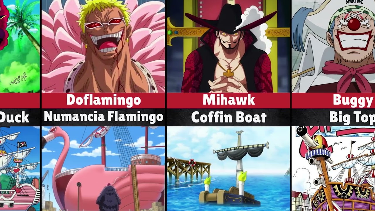 Captains and Their Warships in One Piece