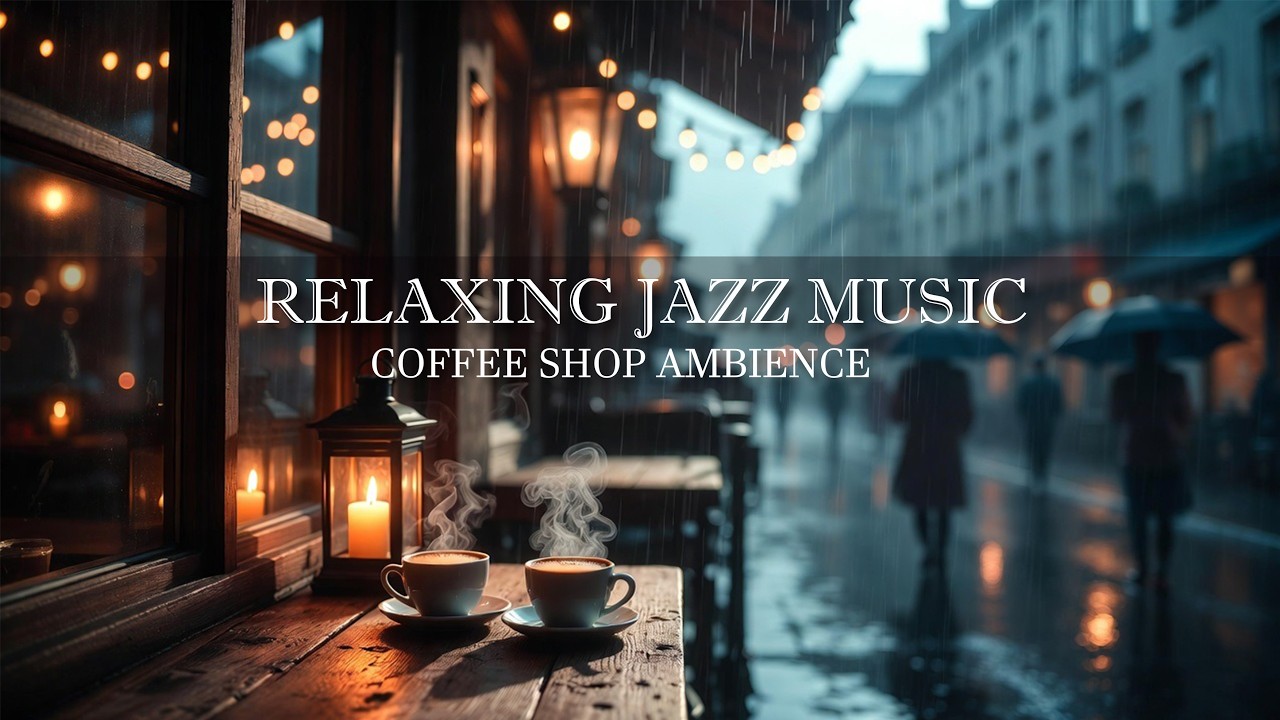 Relaxing Jazz Coffee Shop Ambience ☕ Heavy Rain & Crackling Fireplace Sounds for Deep Focus & Study