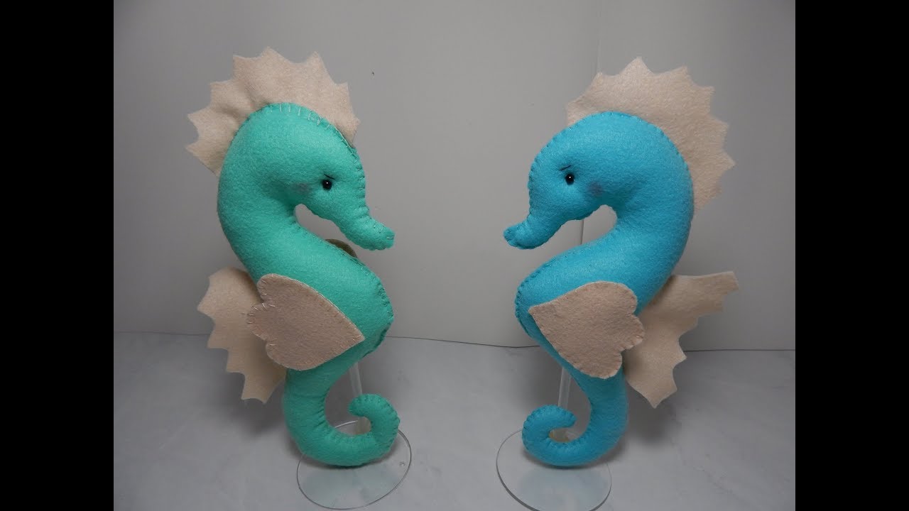 DIY: Cavalo Marinho em Feltro - 24 cm - Fundo do Mar / Passo a passo