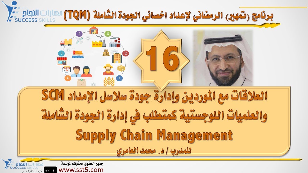 العلاقات مع الموردين وإدارة جودة سلاسل الإمداد SCM كمتطلب في إدارة الجودة الشاملة مع د. محمد العامري