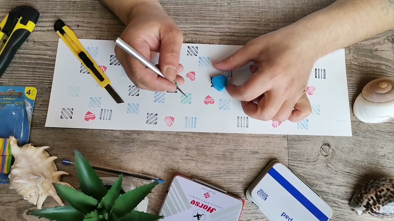 How to carve an eraser stamp (DIY heart rubber stamp)