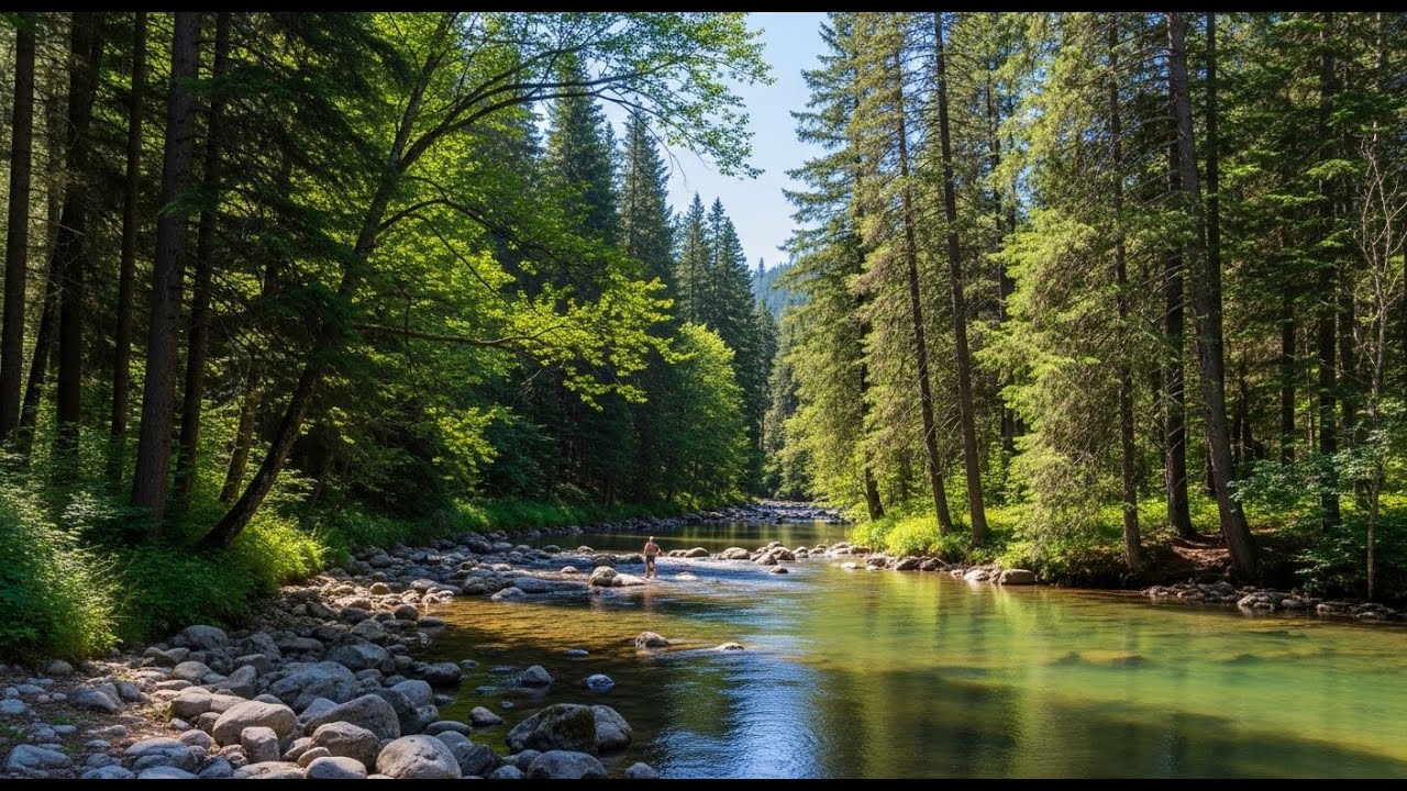 River Ambience 🌿 Soothing Flowing Water Sounds for Meditation and Deep Sleep #959