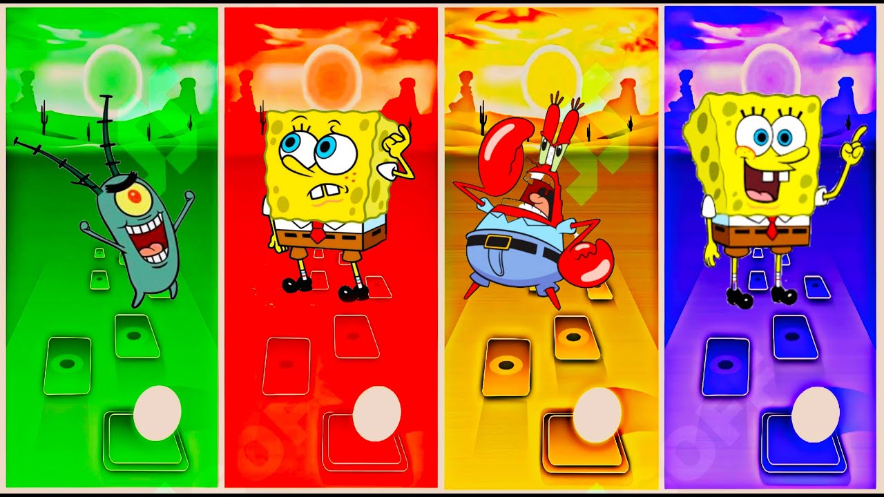 Sandy Cheeks EXE 🆚 Plankton EXE 🆚 SpongeBob EXE 🆚 SpongeBob | Tiles Hop
