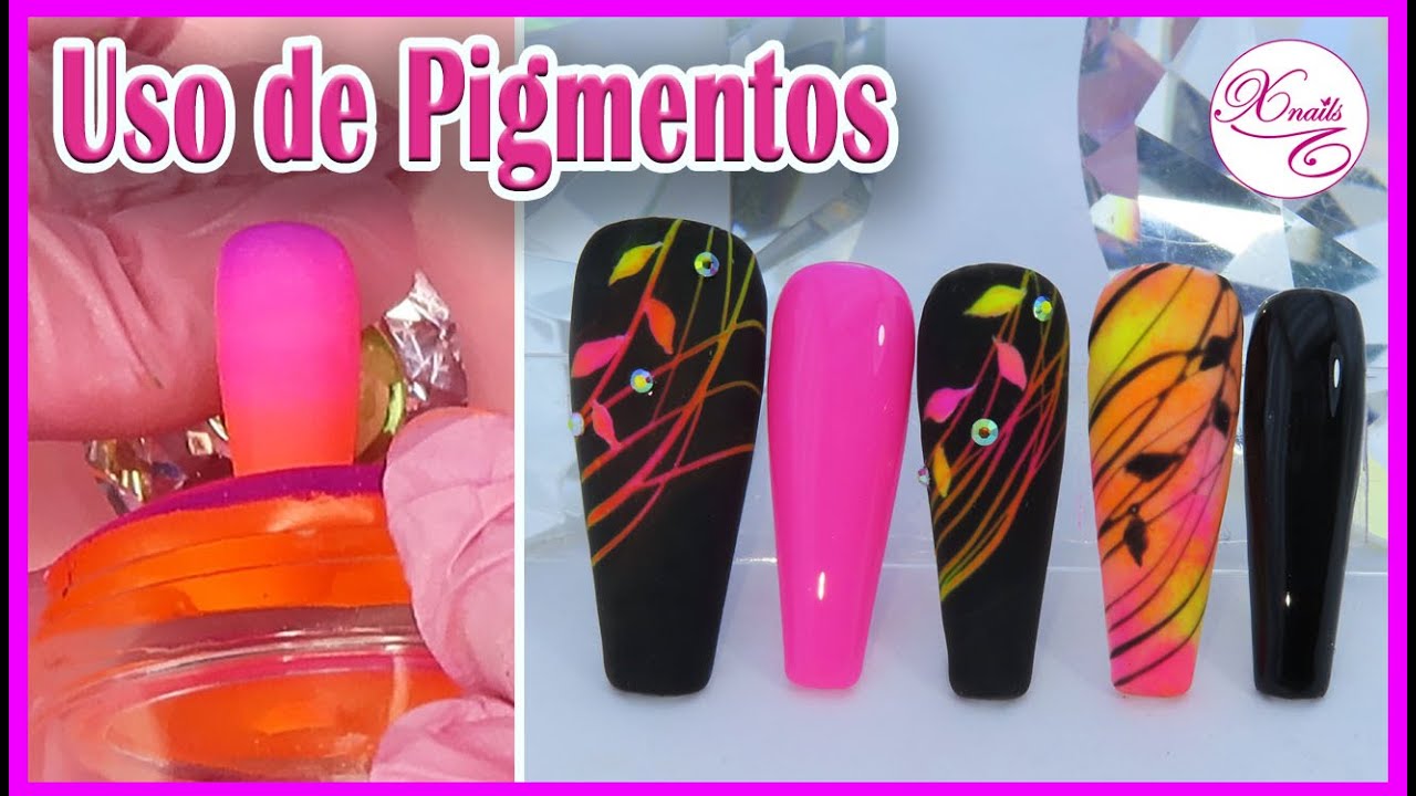 MINI CLASE 💅 Como hacer DIFUMINADO y DISEÑOS con Pigmentos NEON sueltos 💅 Las Mejores Técnicas!