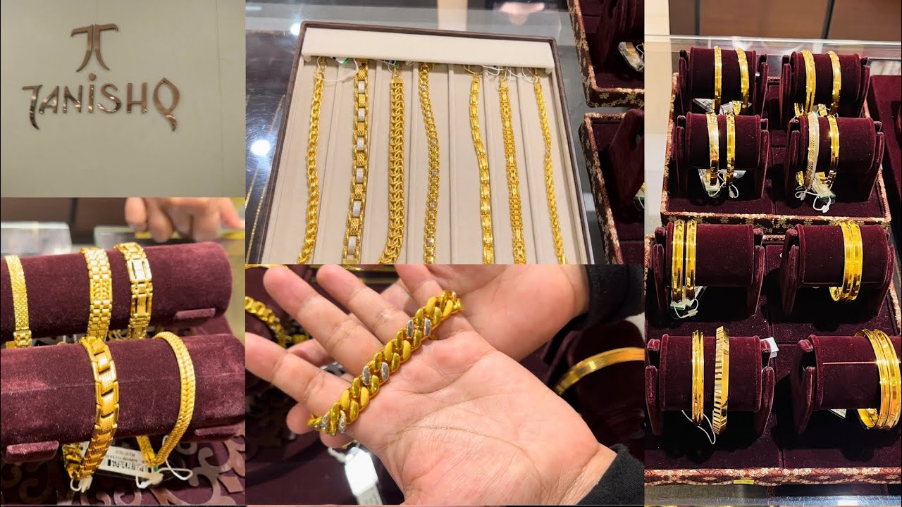 Новейшие золотые мужские браслеты Tanishq от 8 граммов по выгодной цене | Мужской золотой кубинск...