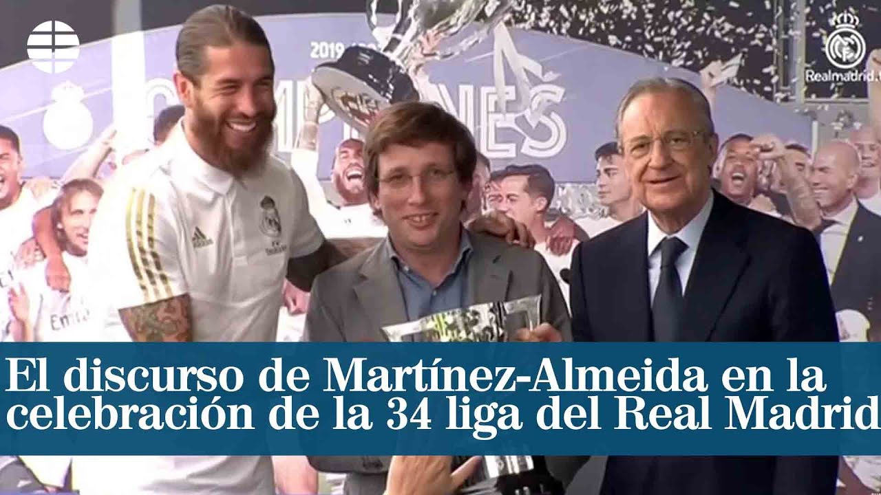 El discurso de Martínez-Almeida en la celebración de la 34 liga del Real Madrid