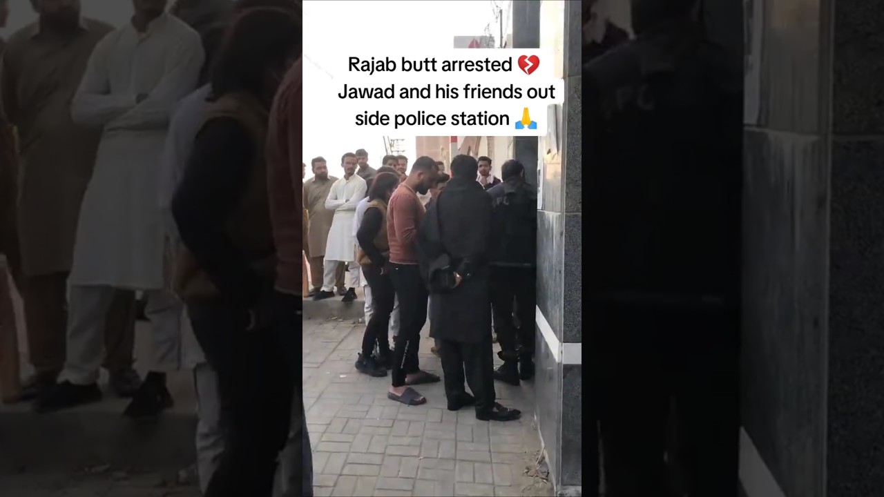 Rajab butt arrested 💔jawad and his friends outside police station #shorts #viralshorts #rajabsfamily