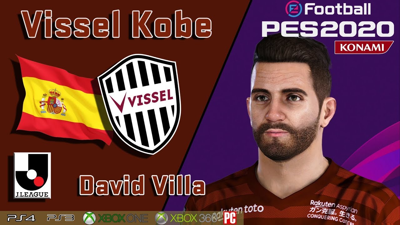 DAVID VILLA face+stats (Vissel Kobe) How to create in PES 2020