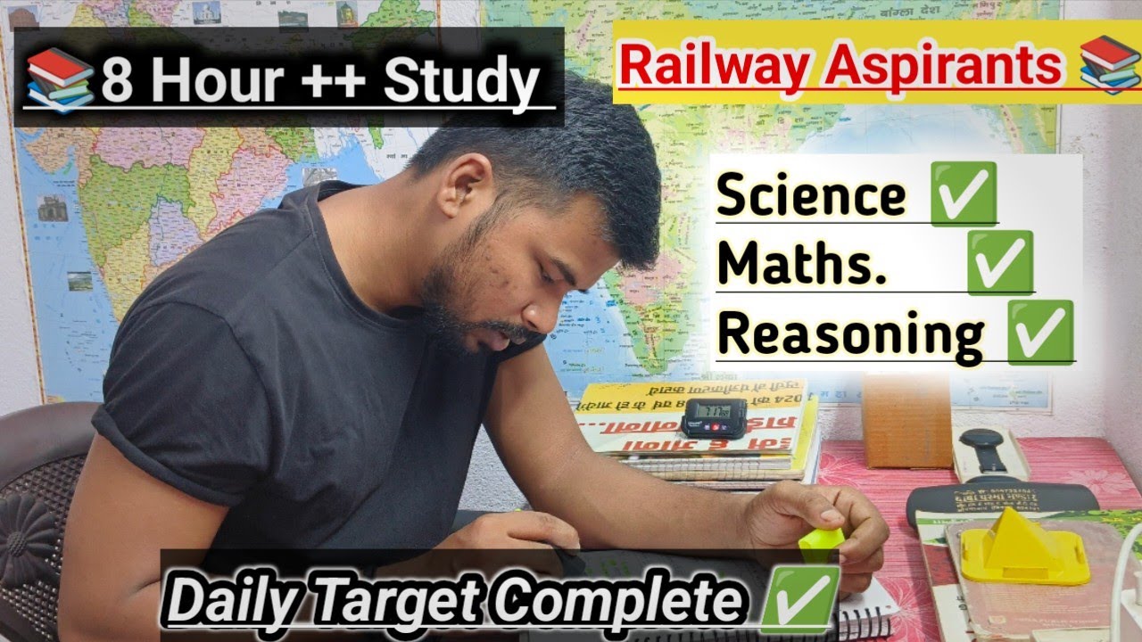 Railway Aspirants Study Vlogs 📚| 8 Hour ++ daily study | How to  Daily 8++ Study 🎯 |💯