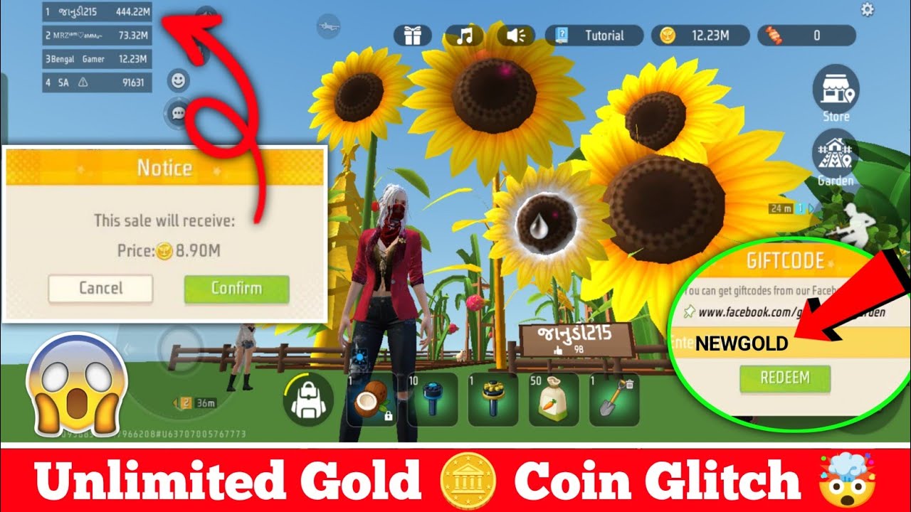 Free Garden Unlimited Coins Code Glitch 🤯| Free Garden Unlimited Gold Coin trick  | Free Garden