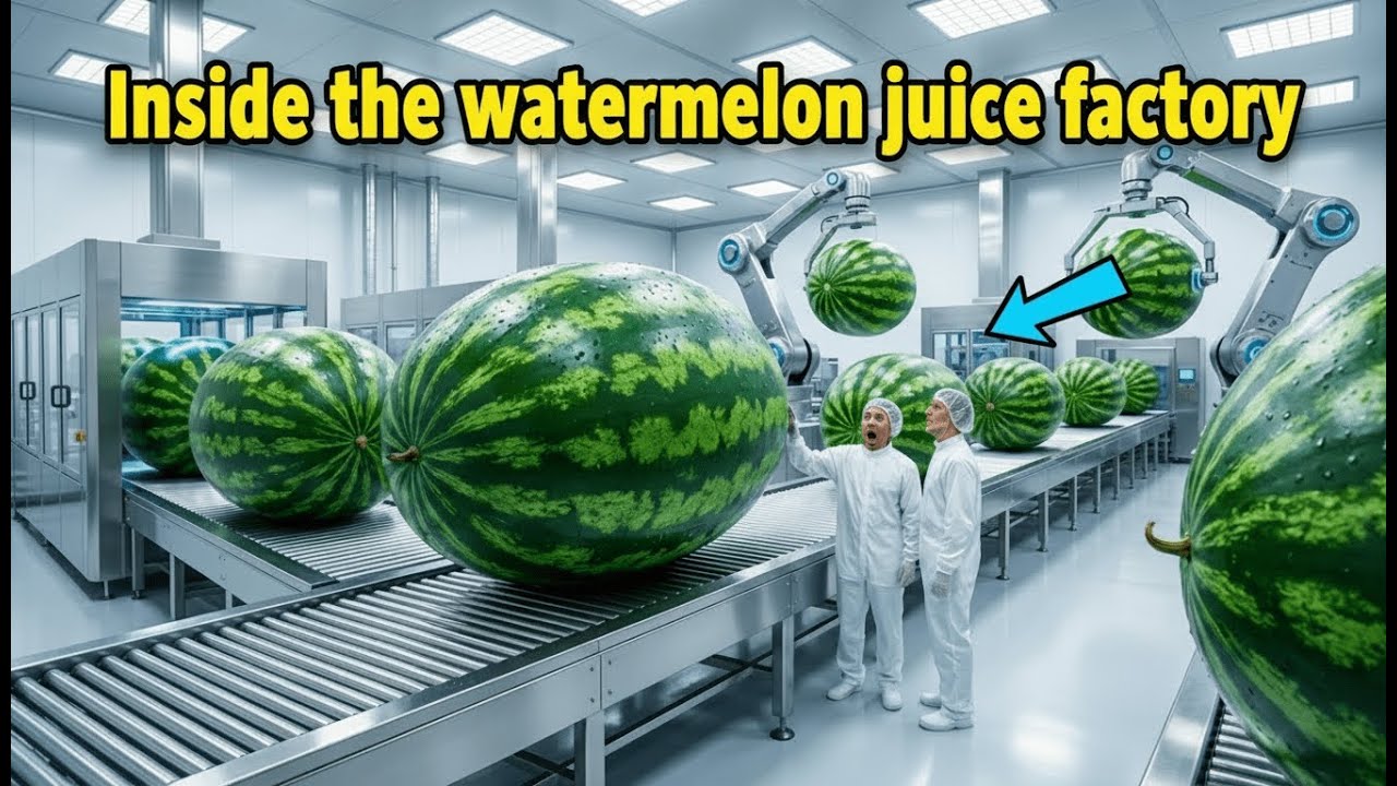 Inside the Factory Making Millions of Watermelon Juice Cans Daily — Full Farm to Can Process