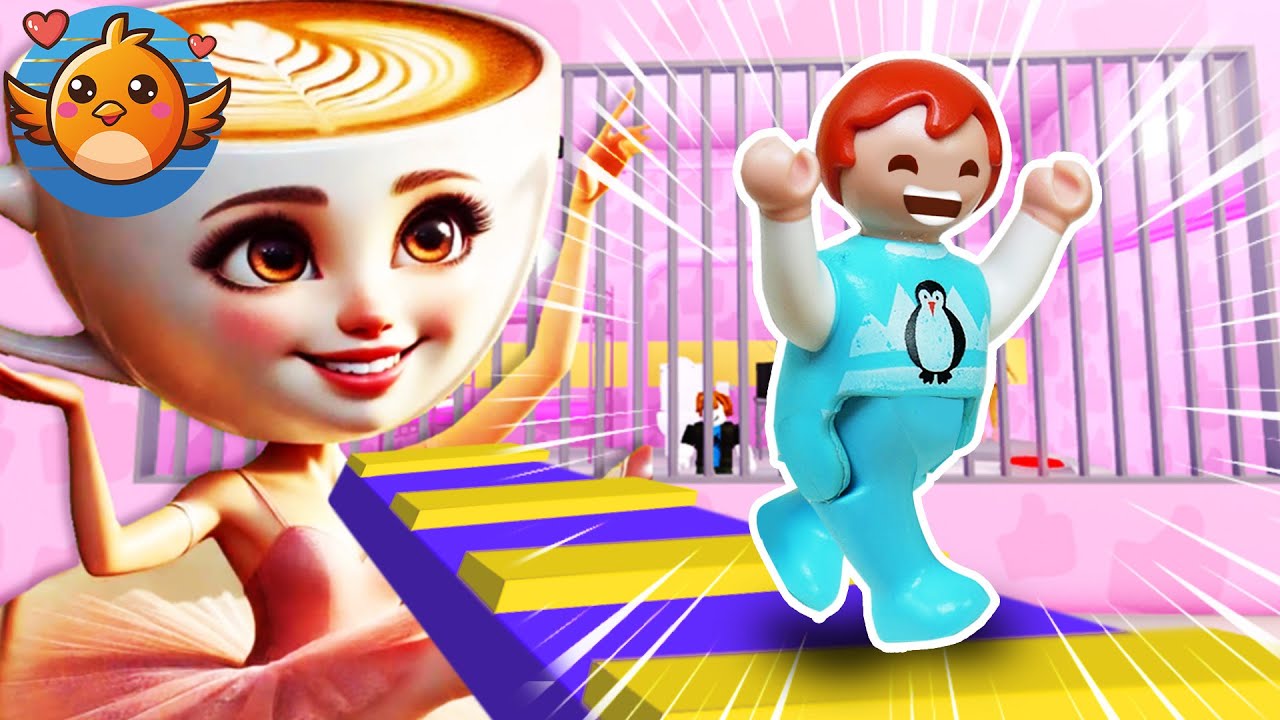 Im Gefängnis mit BALLERINA CAPPUCCINA!🩰☕Wird Emma entkommen?👯🏽 Roblox Obby | Playmobil Familie Vogel