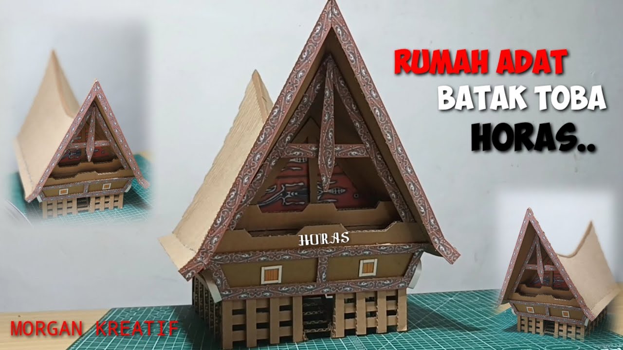 DIY Miniatur rumah adat batak toba dari kardus #3