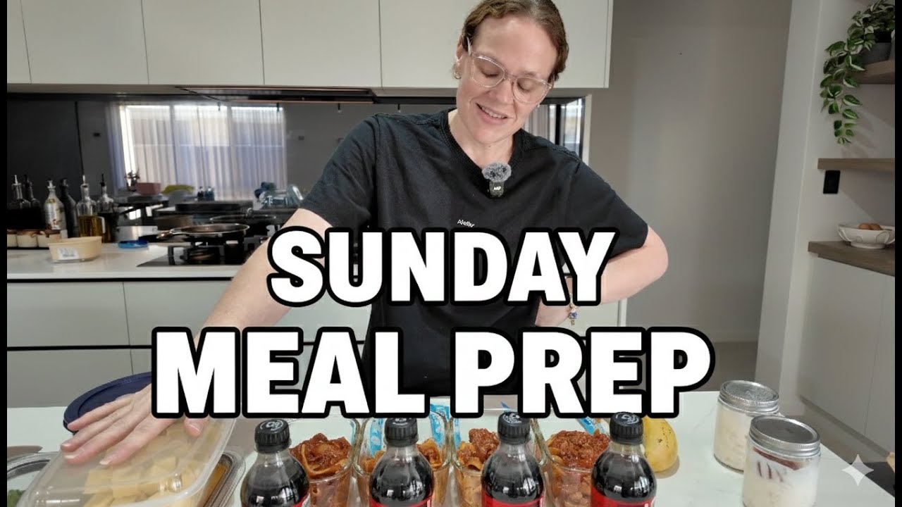 Sunday Meal Prep: Spicy Pasta, Veggie Trays & Homemade Peach Jam Oats 🍑