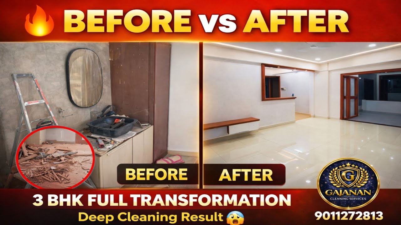 3 BHK Furnished Flat Deep Cleaning in Pune | Before & After | Gajanan Cleaning Services