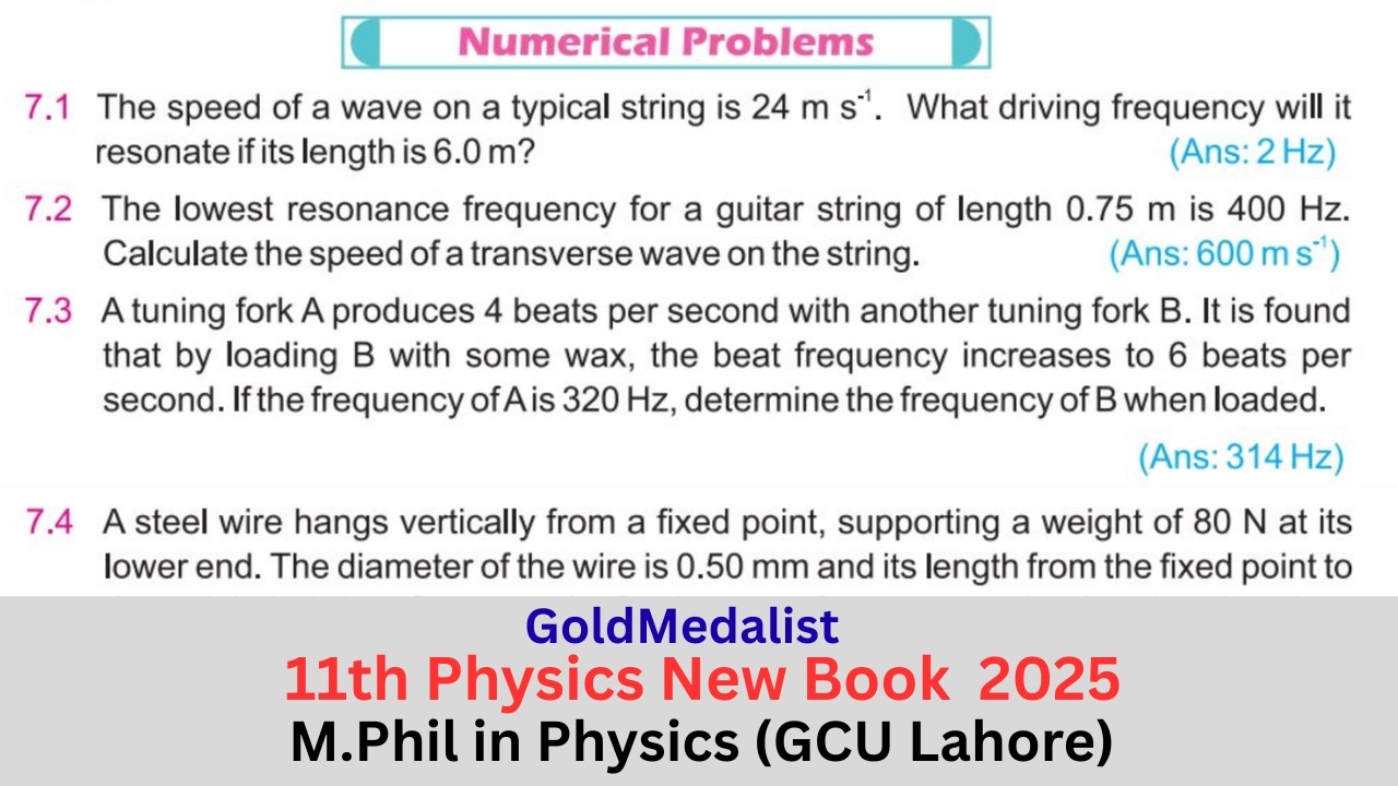 11th class Physics Chapter 7 Exercise Numerical Solution | 11th Physics unit 7 Numerical Problems