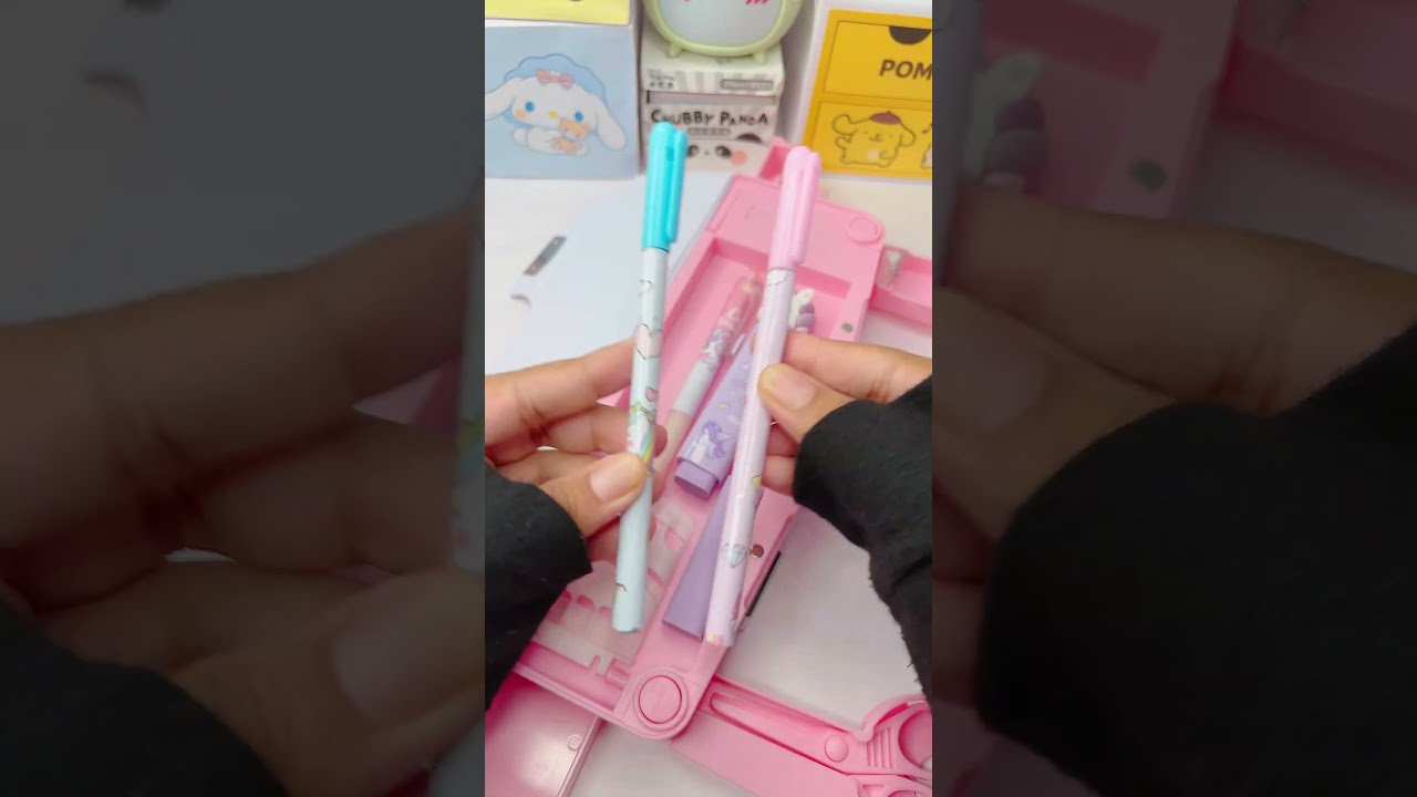 Filling pencil box with unicorn stationery #asmr #stationery #pencilbox #shorts