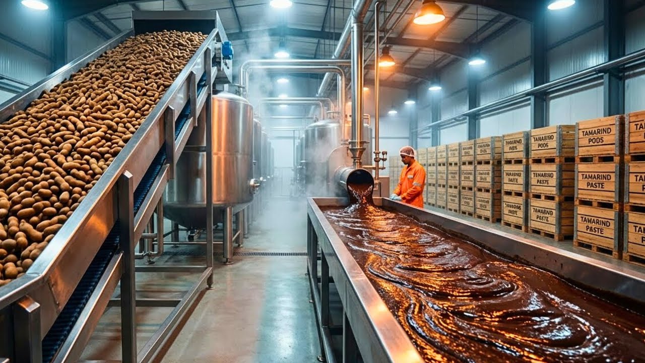 Inside A Modern Tamarind Factory: Fresh Ripe Pods Turned Into Ultra-Thick Tamarind Paste